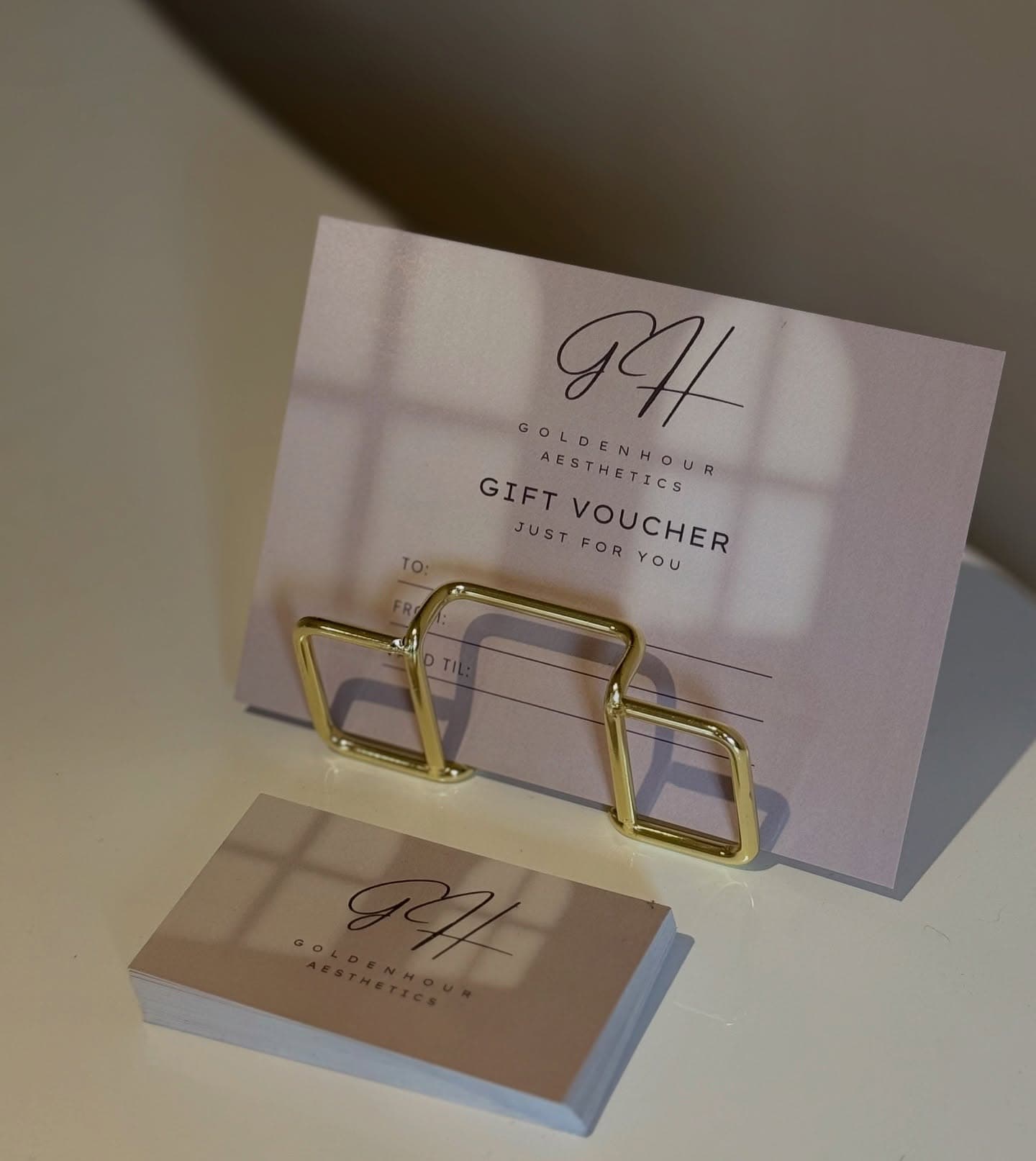 Golden Hour Aesthetics branded gift vouchers